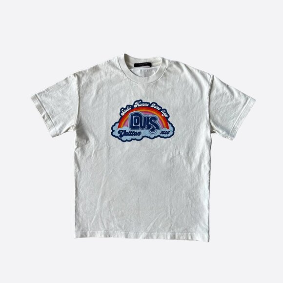 Louis Vuitton White Rainbow Logo T-Shirt - Picture 1 of 9
